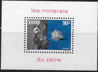 ZAIR 1983, Minerale, Diamant, MNH foto