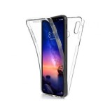 Husa fata spate 360 iPhone XS / iPhone X, material fata tpu si pet, spate din plastic, transparenta, protectie full, Oem
