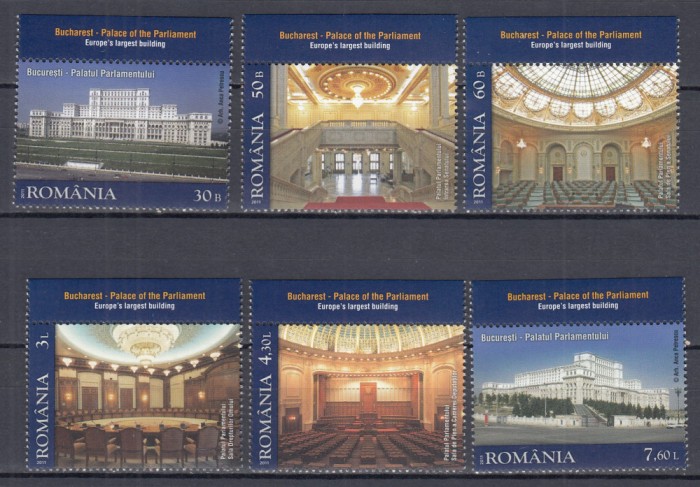 ROMANIA 2011 LP 1898 PALATUL PARLAMENTULUI SERIE MNH