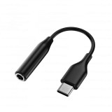Cablu Audio C10JUB, USB-C la Jack 3.5mm (F), 12 cm, Negru, Oem