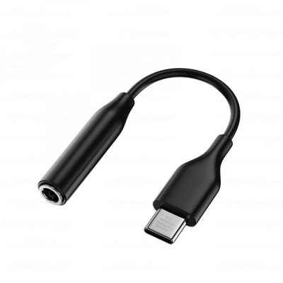 Cablu Audio C10JUB, USB-C la Jack 3.5mm (F), 12 cm, Negru foto
