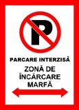 Placuta pentru parcare interzisa zona de incarcare marfa