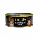 Cumpara ieftin Hrana Umeda Pentru Pisici, Basteto Gold, Cu Carne De Curcan Si Pui In Sos, 85 g, Leopold