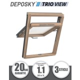 Fereastra mansarda DEPOSKY TRIO VIEW 3 sticle,maner jos