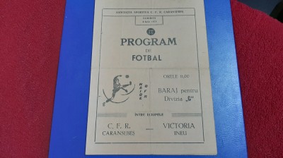 program CFR Caransebes - Victoria Ineu foto