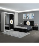 Dormitor Luis Negru01 Tapitat