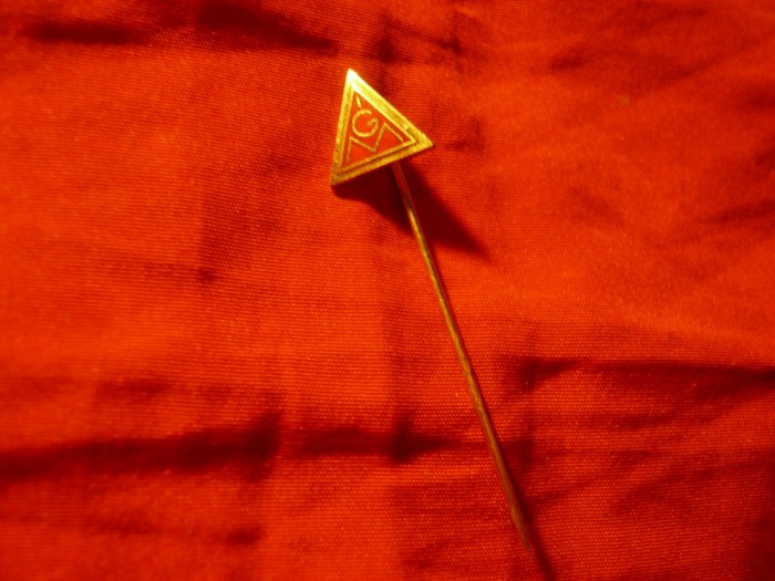 Insigna IGM , metal si email , d=1cm