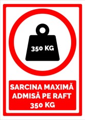 Indicator pentru sarcina maxima admisa pe raft 350 kg foto