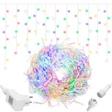 Ghirlanda luminoasa tip perdea cu flash, 500 LED, 20 m, multicolor