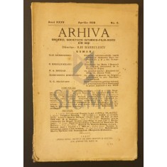 Arhiva organului societatii istorico-filozofice din Iasi