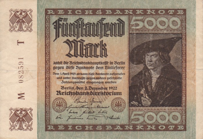 GERMANIA 5.000 marci 1922 VF+!!!