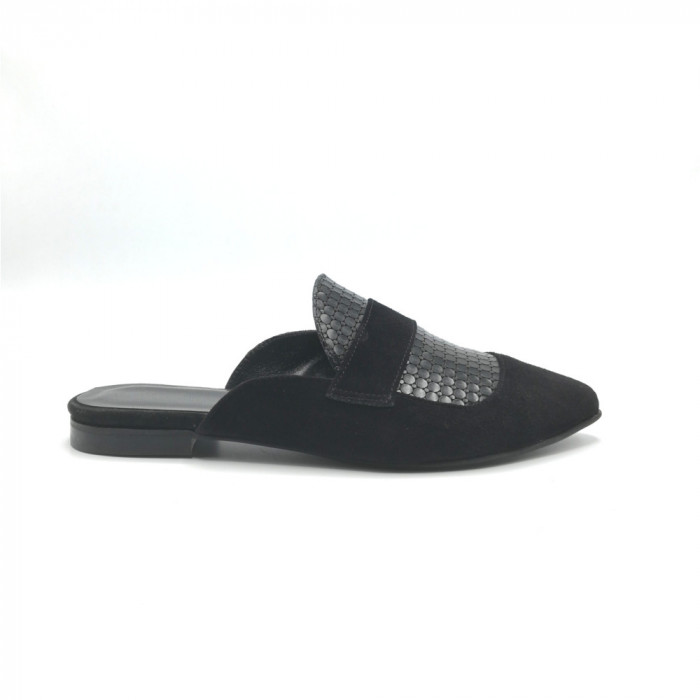 Saboti dama din piele intoarsa Serena Black