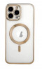Husa Luxury MagSafe compatibila cu iPhone 12 Pro, Full protection, Margini colorate, Rose Gold