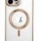 Husa Luxury MagSafe compatibila cu iPhone 13 Pro, Full protection, Margini colorate, Rose Gold