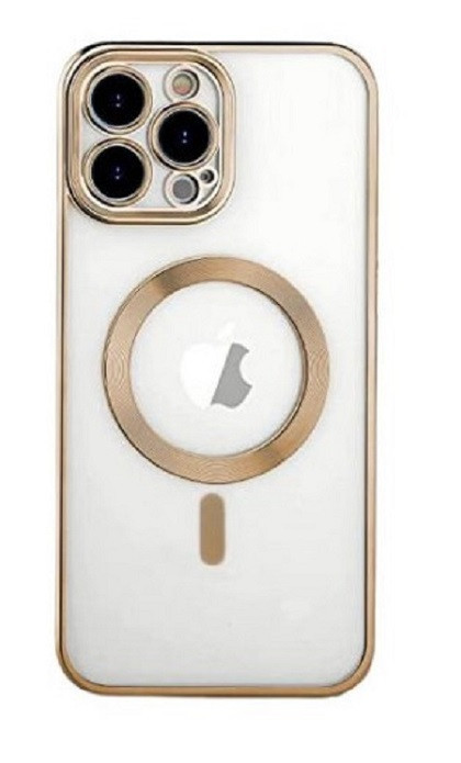 Husa Luxury MagSafe compatibila cu iPhone 12, Full protection, Margini colorate, Rose Gold