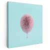 Tablou canvas balon creat din blana, roz 1337 Tablou canvas pe panza CU RAMA 80x80 cm