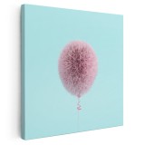 Tablou canvas balon creat din blana, roz 1337 Tablou canvas pe panza CU RAMA 100x100 cm