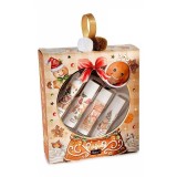 Set cadou Craciun 4 balsamuri, 1 scrub buze cm 12,5 x 4 x 17 H