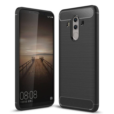 Husa pentru Huawei Mate 10 Pro - Techsuit Carbon Silicone - Black foto