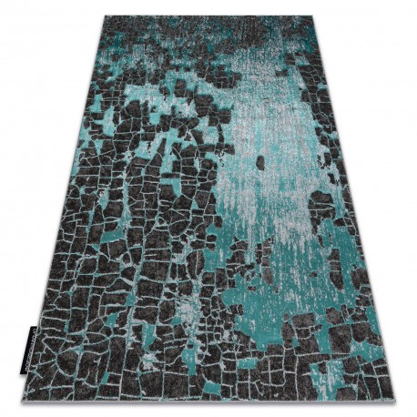 Covor DE LUXE modern 2079 vintage - structural verde / antracit, 200x290 cm