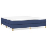 Cumpara ieftin Pat continental cu saltea, albastru, 160x200cm, material textil