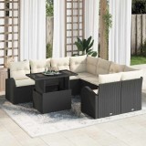VidaXL Set de canapele pentru grădină 9 pcs Negru 100 x 55 x 73 cm