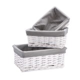 Cumpara ieftin Set 3 cosuri depozitare lemn salcie alb textil gri 27,5 x 19 x 11,5 cm, 32 x 23,5 x 14 cm, 38 x 28 x 16,5 cm