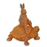 Iepure calarind o broasca testoasa-figurina din fonta RC-85, Statuete