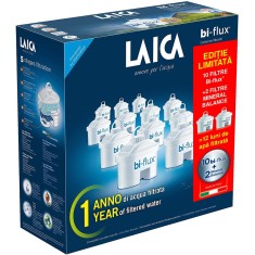 Pachet 10 cartuse filtrante Laica Bi-flux + 2 cartuse Mineral Balance