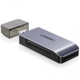 CARD READER extern Ugreen, &quot;CM180&quot; interfata USB 3.0, citeste/scrie: TF/SD/MS/CF 3.0 viteza pana la 100Mbps, suporta carduri maxim 2 TB, plastic, gri