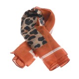 Esarfa maro din matase cu model animal print 50 x 50 cm