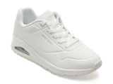Pantofi sport SKECHERS albi, 73690, din piele ecologica