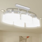 Lustră cu abajururi elipsoidale din sticlă pentru 6 becuri E14, vidaXL