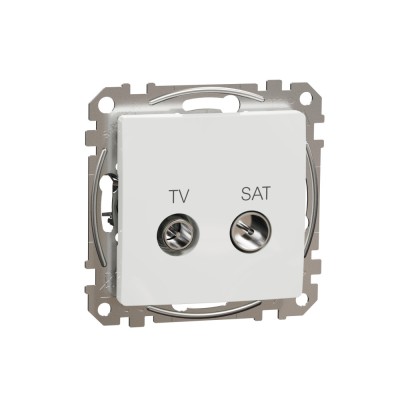 Priza TV SAT trecere 10 dB Schneider Sedna alb SDD111478S foto