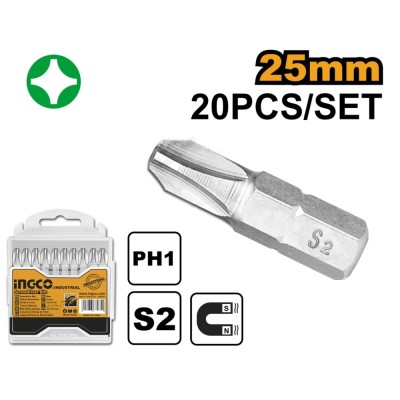 Set biti ph1 scurti 20 bucati - Ingco SDB11PH113 foto