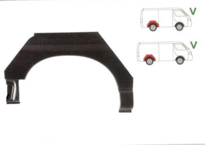 Segment reparatie aripa spate Toyota HI-ACE, 1996-2006 Partea Dreapta, Spate, foto