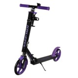 Trotineta pliabila pentru copii, ghidon reglabil, roti 20 cm, cadru aluminiu, punte 33 x 11 cm, negru/violet