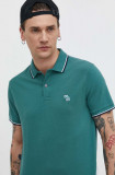 Abercrombie &amp; Fitch tricou polo barbati, culoarea verde, cu imprimeu