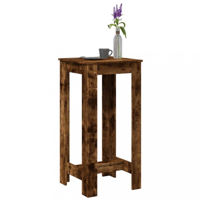 vidaXL Masă de bar, stejar fumuriu, 51x50x103,5 cm, lemn prelucrat