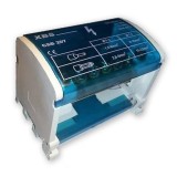 Distribuitor conexiuni 2 poli cu 7 gauri 100A 500V 65x51x45mm prindere pe sina DIN, Omu System