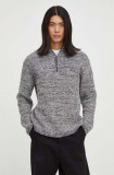 Marc O&#039;Polo pulover din amestec de lana DENIM barbati, culoarea negru, călduros, cu turtleneck