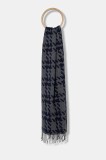 Joop! eșarfă cu l&acirc;nă culoarea bleumarin, cu imprimeu, 30048145