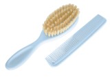Set Perie si Pieptan Par Bebelusi Rotho Pearl Blue, Peri Naturali Moi, +0 Luni