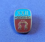 Insigna JUDO / LUPTE - Jocurile Olimpice de Vară MOSCOVA (URSS) 1980