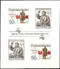 CEHOSLOVACIA 1988 EXPO PRAHA K.SVOBODA REVOLUTIA DE LA 1948 foto