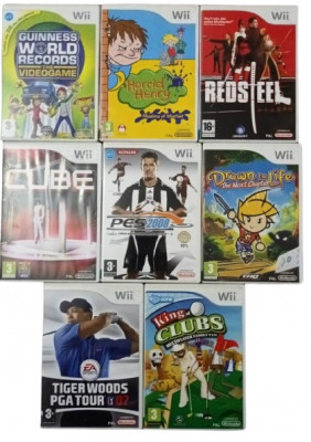 Joc Nintendo Wii Horrid Henry + Red Steel + King of Clubs + The Cube + PES 2008 + Guinness World Records videogame + Tiger woods 07 + Drawn to Life foto