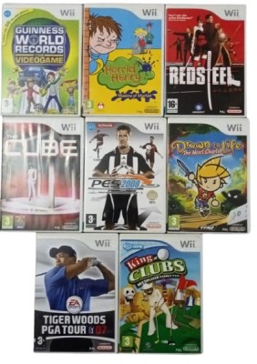 Joc Nintendo Wii Horrid Henry + Red Steel + King of Clubs + The Cube + PES 2008 + Guinness World Records videogame + Tiger woods 07 + Drawn to Life foto