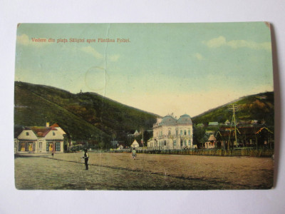 Carte postala Saliste/Sibiu-Vedere din piata Salistei spre fantana Foltei 1923 foto