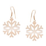 Snowflake - Cercei personalizati fulg din argint 925 placat cu aur roz