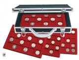 SAFE - Valisa mare din aluminiu cu 6 tăvi roșii pentru monede